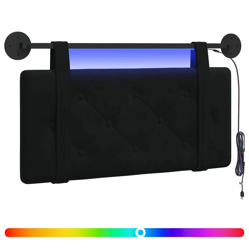 Testiera sospesa Con luce LED Nero Velluto 3424062