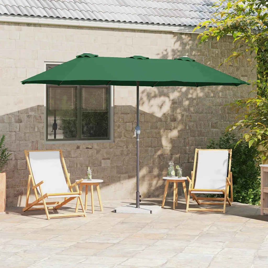 Ombrello da giardino-Ombrellone da spiaggia Verde 370 x 197 x 239 cm