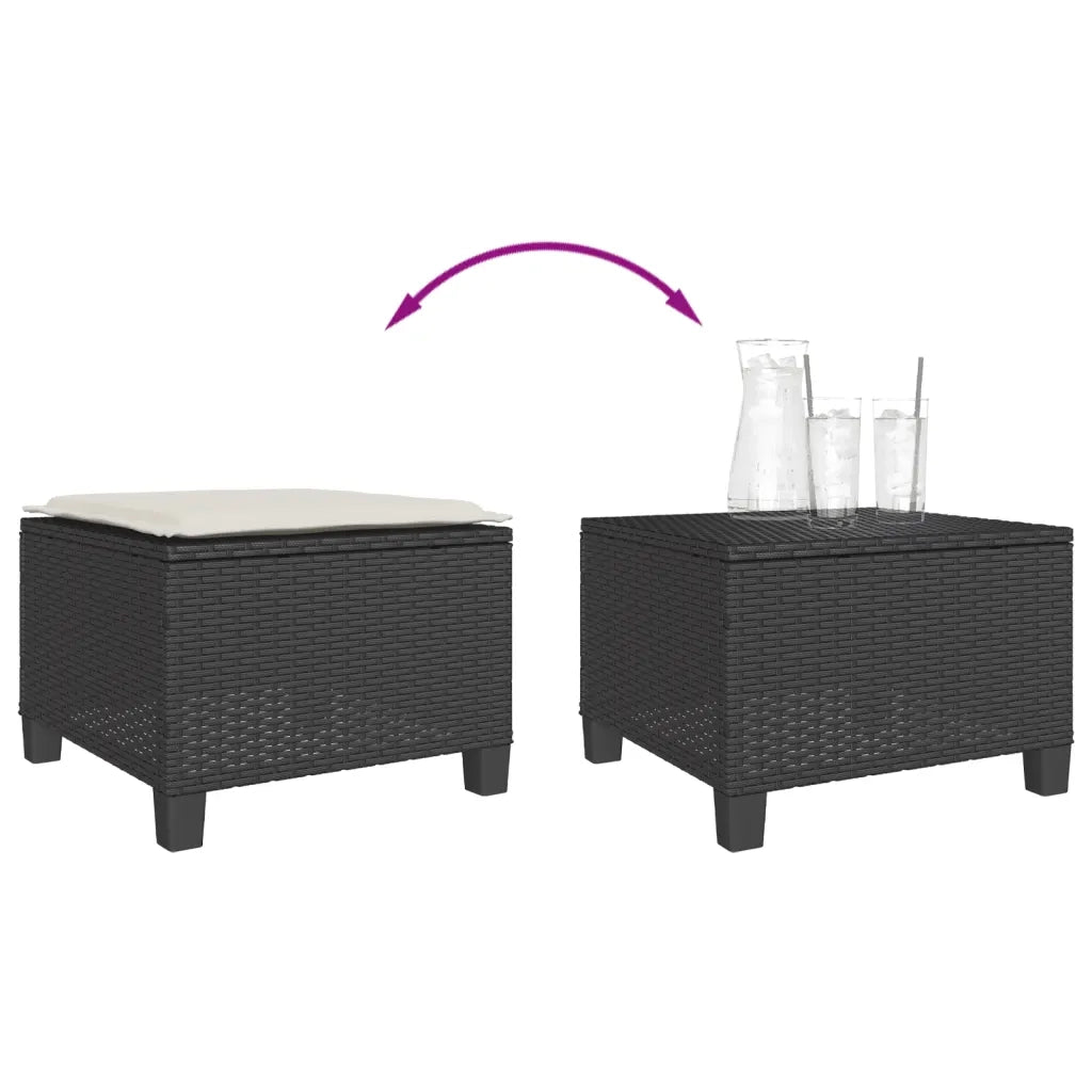 Set da Bistrò 3 pz con Cuscini Nero in Polyrattan 4003896