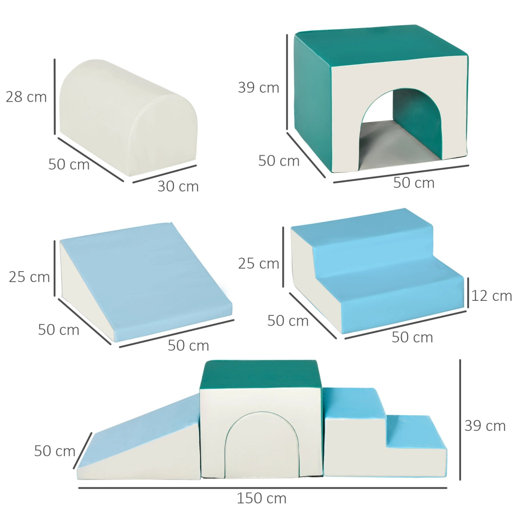 Set Blocchi Morbidi Schiuma 4 Pezzi ¨C Xylo ¨C Grigio Chiaro per Bambini