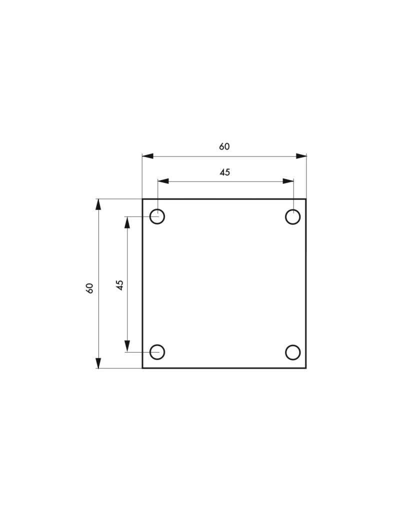 Piastra di copertura, borchia 60x60 mm, ottone – THIRARD