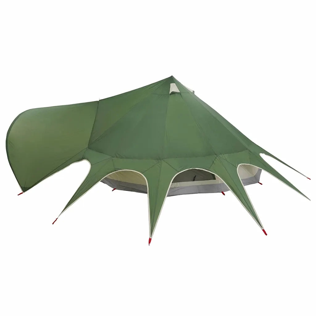 Tenda Teepee per 7 Persone Verde e Grigio 600 x 600 x 347 cm