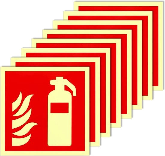 Bande di Estinzione Autoadesivi per Sicurezza in Siti di Costruzione e Uffici - 147 x 147 cm - Set da 8 pezzi
