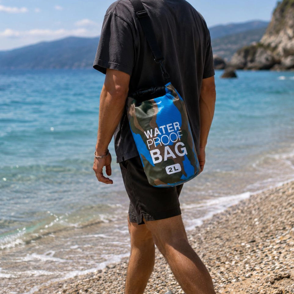 Semebate, Borsa Impermeabile Capacità 2 lt, blu Mimetica