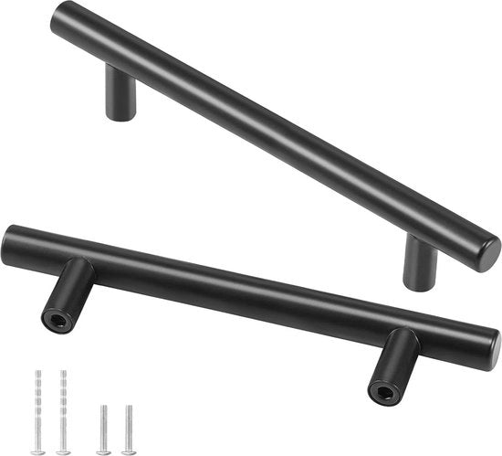 Maniglie per mobili in acciaio inossidabile, stantuffo 188x12x32 mm, maniglia per cucina con distanza di apertura 128 mm, manigliale per cassetti con spessore di 152 a 2 cm, maniglie per porte con spessore di 127 a 4 cm.