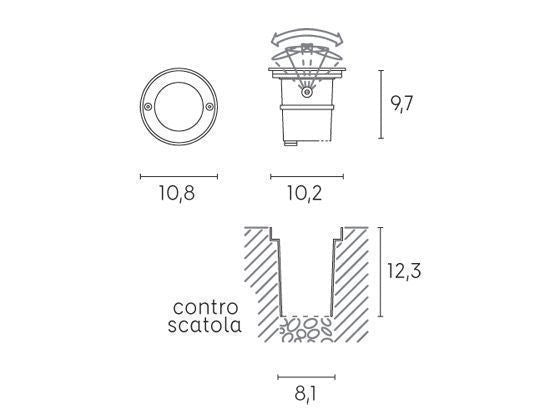 Faretto Calpestabile Basculante Incasso Pavimento a LED 6W 4000K Sovil Acciaio