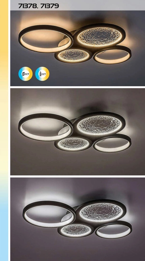 Plafoniera LED nera dimmerabile con telecomando Aranis Rabalux