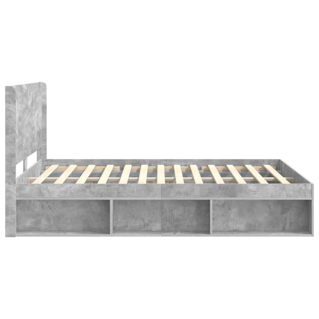Struttura del letto con stoccaggio e testata Grigio Cemento 3413840