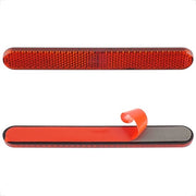 Riflettore E4 - Luce posteriore - Autoadesivo - 2 pezzi - Rosso - 138 x 18 x 6 mm - Adatto per Motocicletta/Scooter