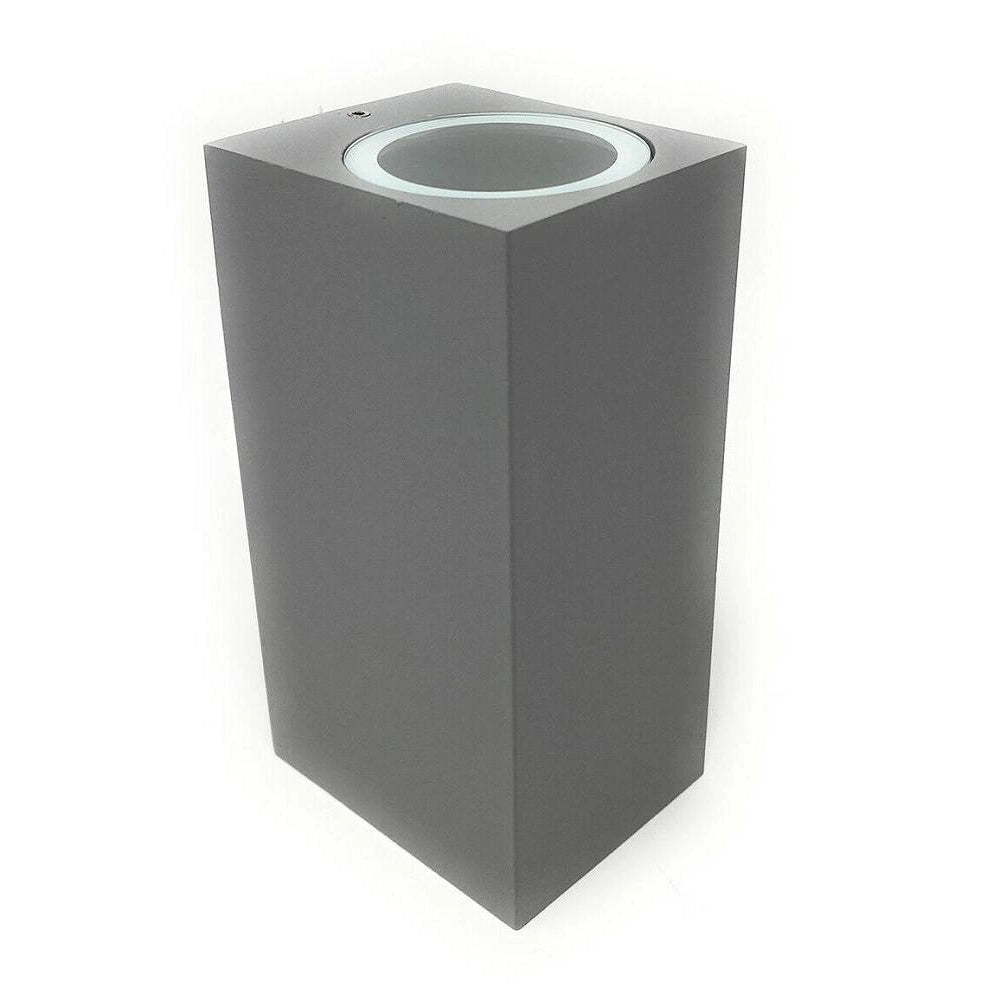 Trade Shop - Applique Parete Doppia Emissione Attacco Gu10 Lampada Moderna Es55 Up & Down Ip65 - Grigio