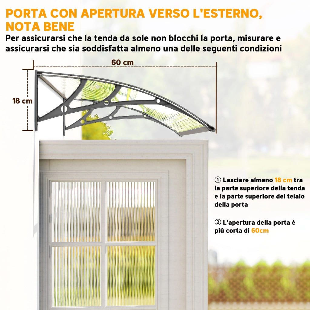 Tettoia in Policarbonato e Alluminio ¨C Minimal ¨C 110x60x18 cm