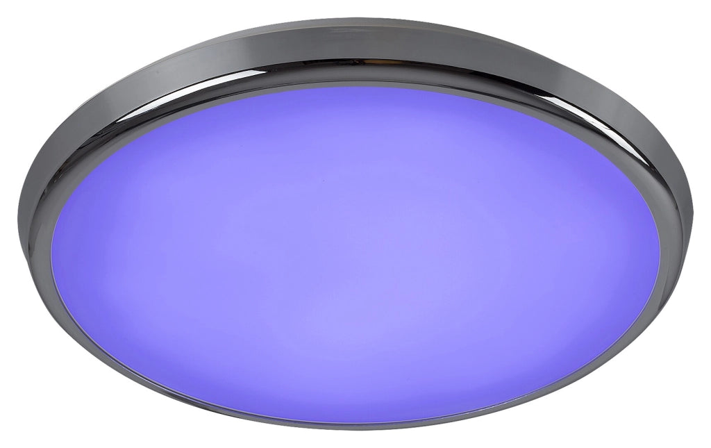 Plafoniera LED RGB 30cm 18W IP44 cromata con telecomando
