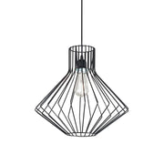 Sospensione Industrial-Minimal Ampolla-4 Metallo Nero 1 Luce E27
