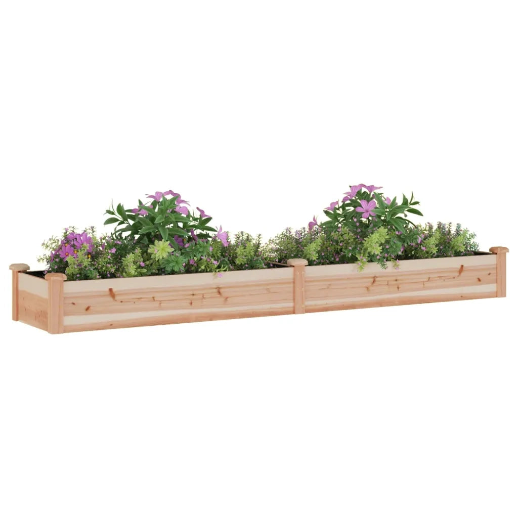 Fioriera Rialzata da Giardino-Vaso da Esterno-Fioriera Elevata Fodera 240x45x25cm Massello Abete