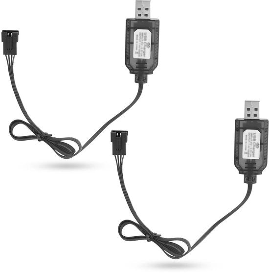 Caricabatteria USB 2 pezzi - 7,4V caricabatteria - cavo di ricambio - materiale PVC - conduttività rame - lunghezza 47 cm - caricabatteria