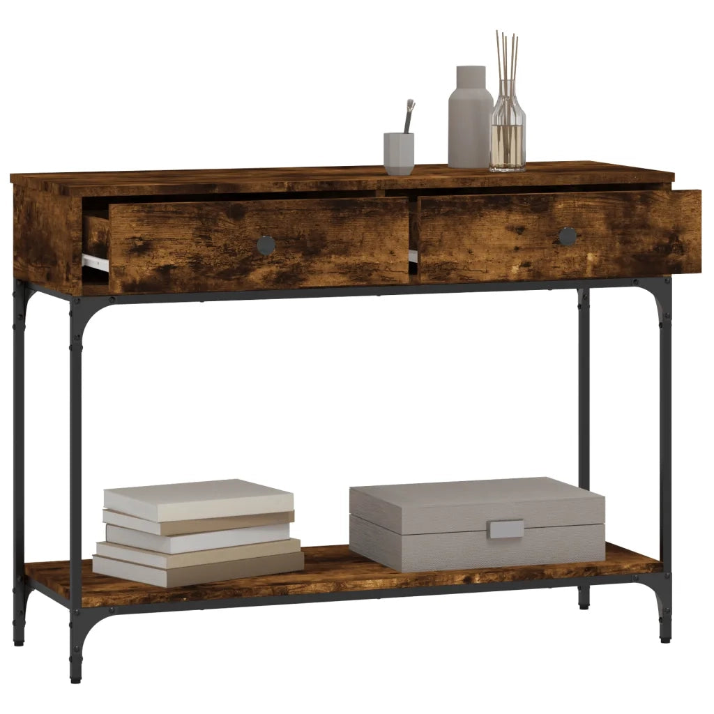 Tavolino Consolle Rovere Fumo 100x34,5x75cm Legno Multistrato 833395