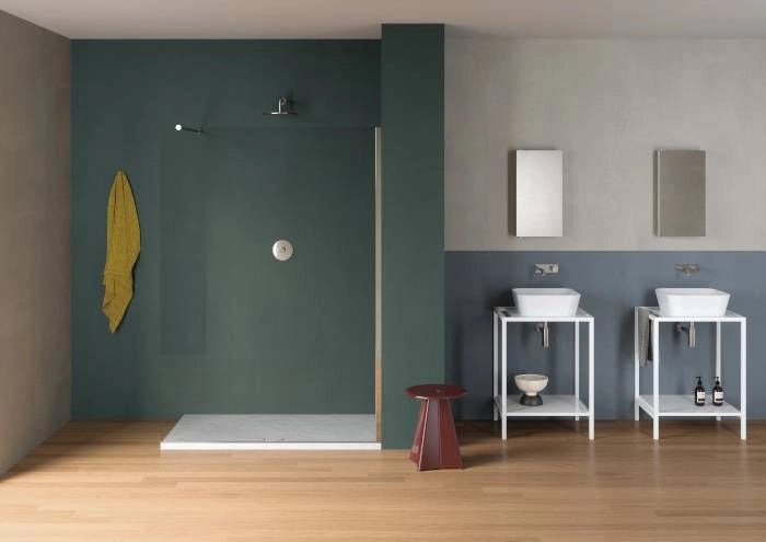 Piatto doccia Pietraceramica alto 4cm in colore Bianco - Ceramica Azzurra - Misura: 80x100 x H4 cm