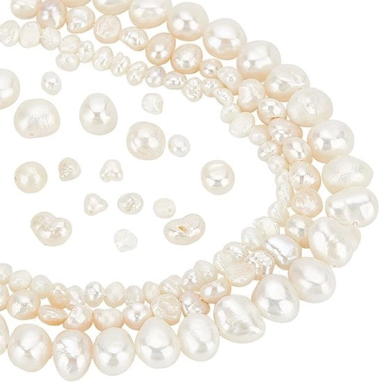 Acquariole di acqua dolce 110 pezzi - Perle naturali coltivate - Perle irregolari - Creazione di gioielli - Bracciali/Colli - Buon significato di intelligenza