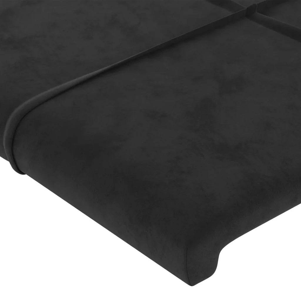 Testiera ad Orecchio-Testata con Orecchie Nera 183x16x118/128 cm in Velluto 509070