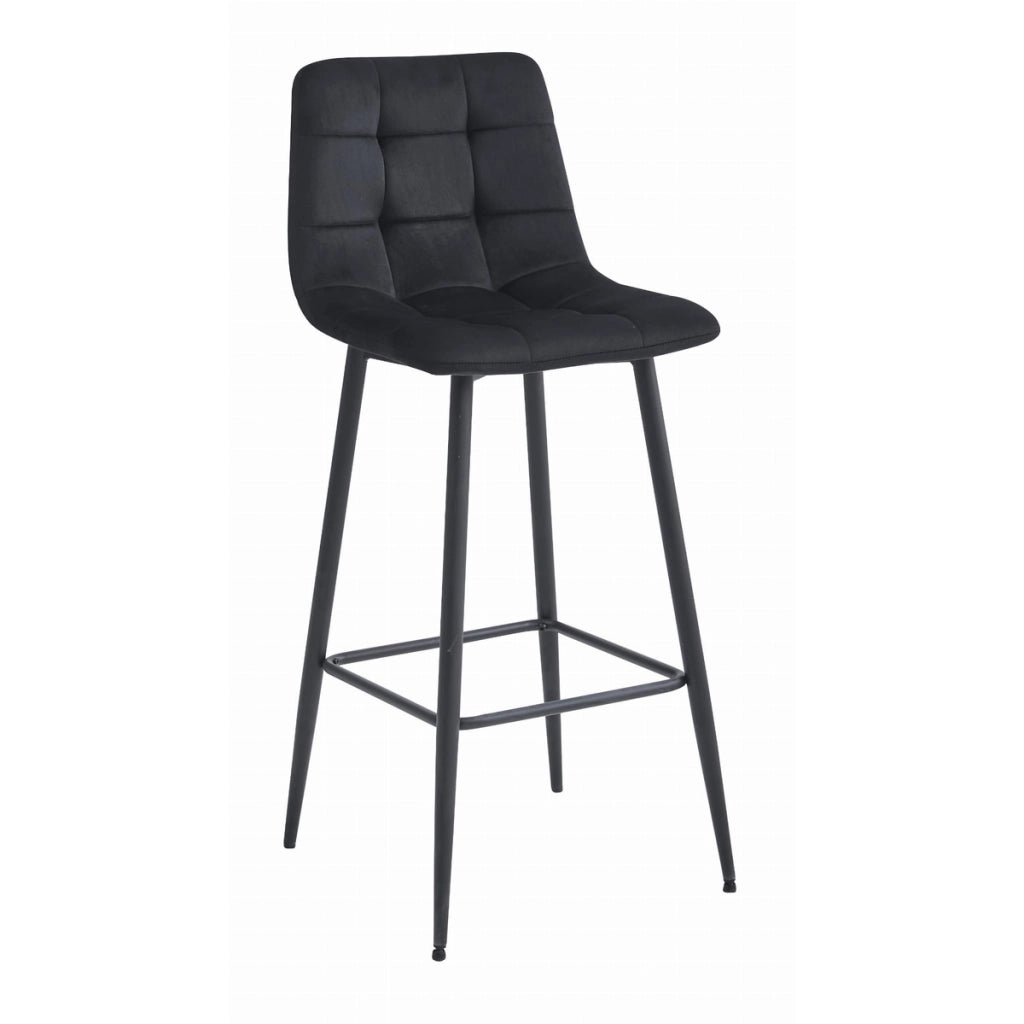 Set di 2 Sgabelli Bar Arceto in Velluto Nero