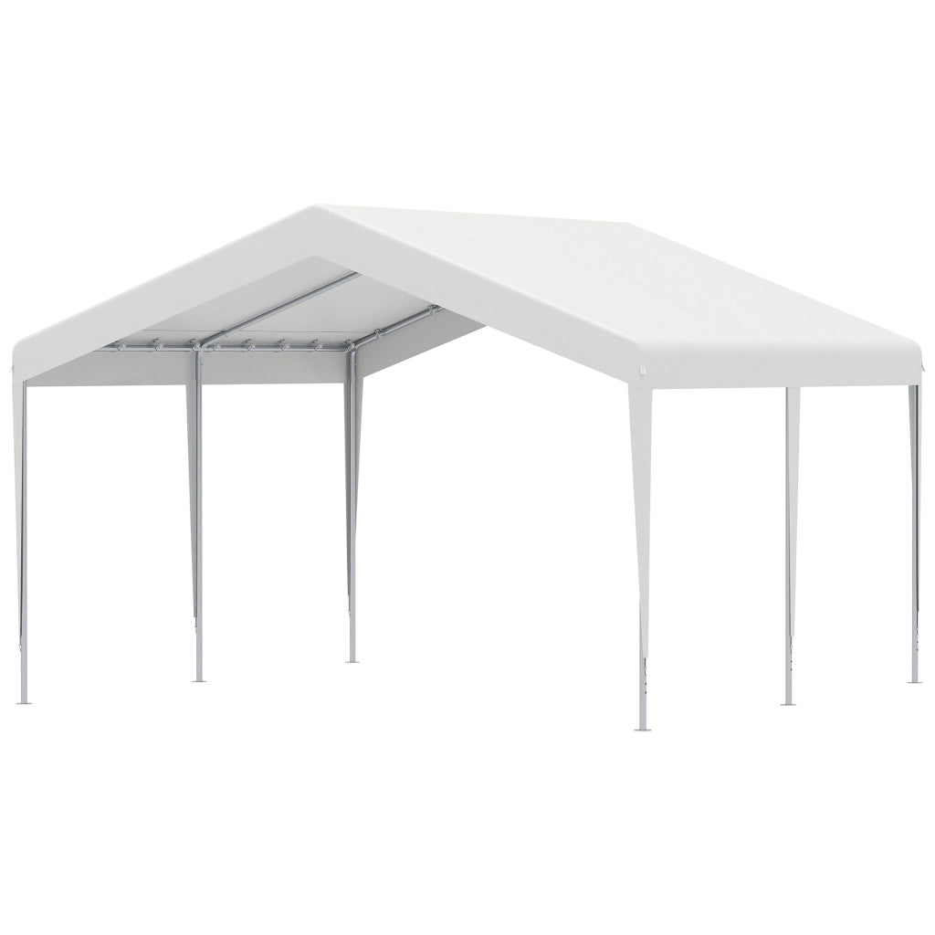Garage Portatile 4x4m con Tettoia anti UV, Pioggia e Vento per Veicoli, Matrimoni e Feste - Bianco