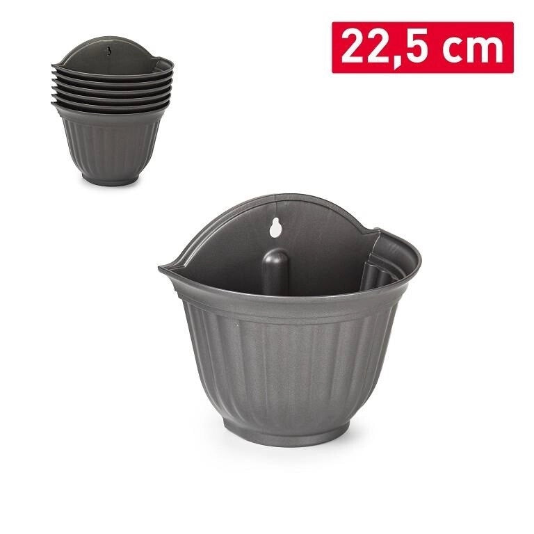 Vaso da Parete Giardino Balcone Roma Antracite 23 cm
