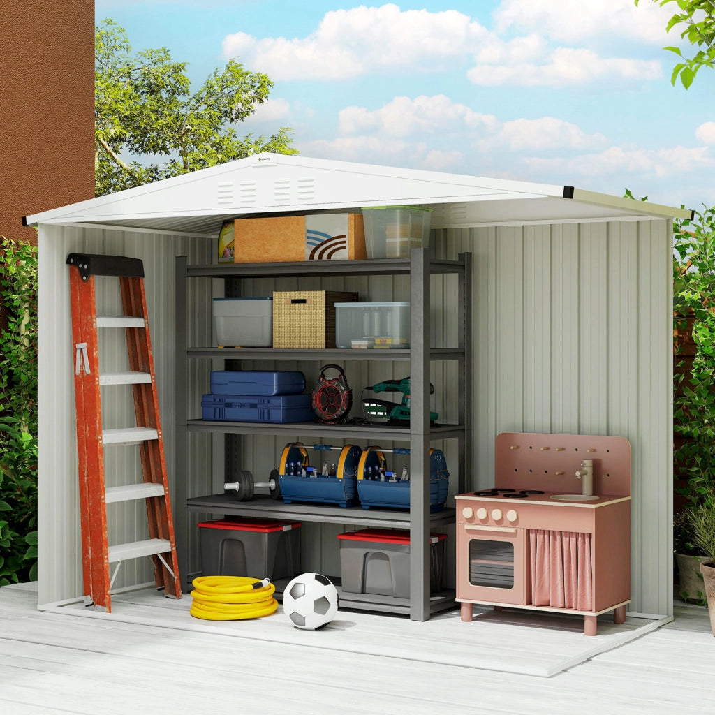 Casetta da giardino in metallo ¨C Minimal ¨C grigio 246x117x180 cm