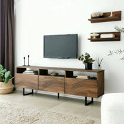 Mobile porta TV Ulana, Credenza da soggiorno, Armadio basso per TV, Base parete attrezzata, 170x30h40 cm, Noce