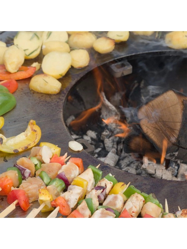 Braciere da giardino, Barbecue con grglia con gambe e copertura protettiva - G1 Basic corten