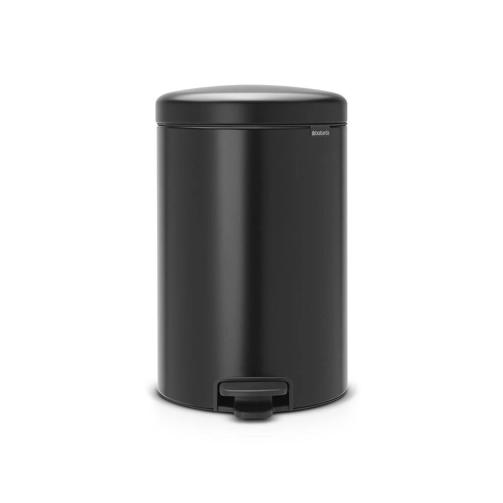 Brabantia 114106 NewIcon Pattumiera a Pedale 20 L Chiusura Ammortizzata Base Antiscivolo Acciaio Matt Black