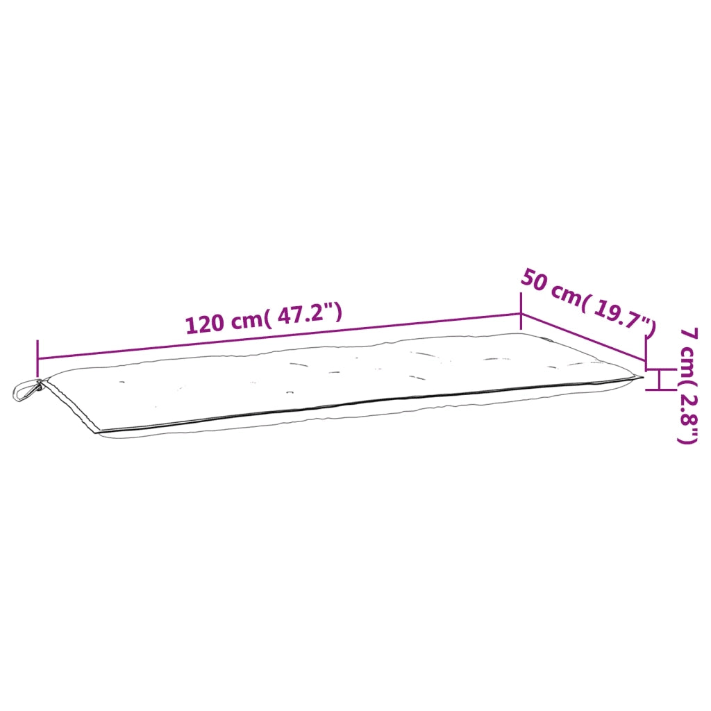 Cuscini Panca Giardino 2 pz-Set di 2 Cuscini per panchina da esterno Antracite 120x50x7 cm Tessuto Oxford