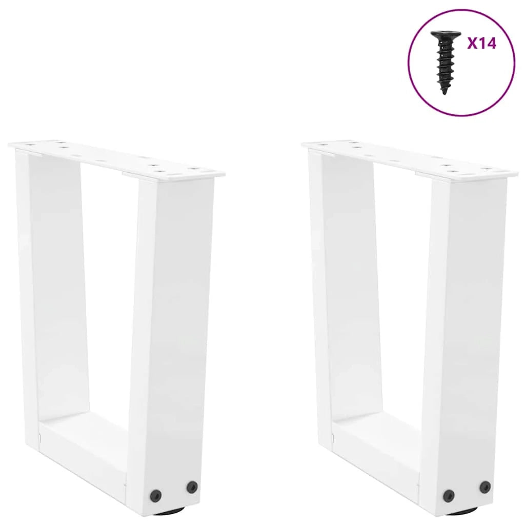 Set di 2 gambe regolabili per tavolino da caffè a forma di V 30 x 31 cm in acciaio verniciato a polvere bianco 02_0056889