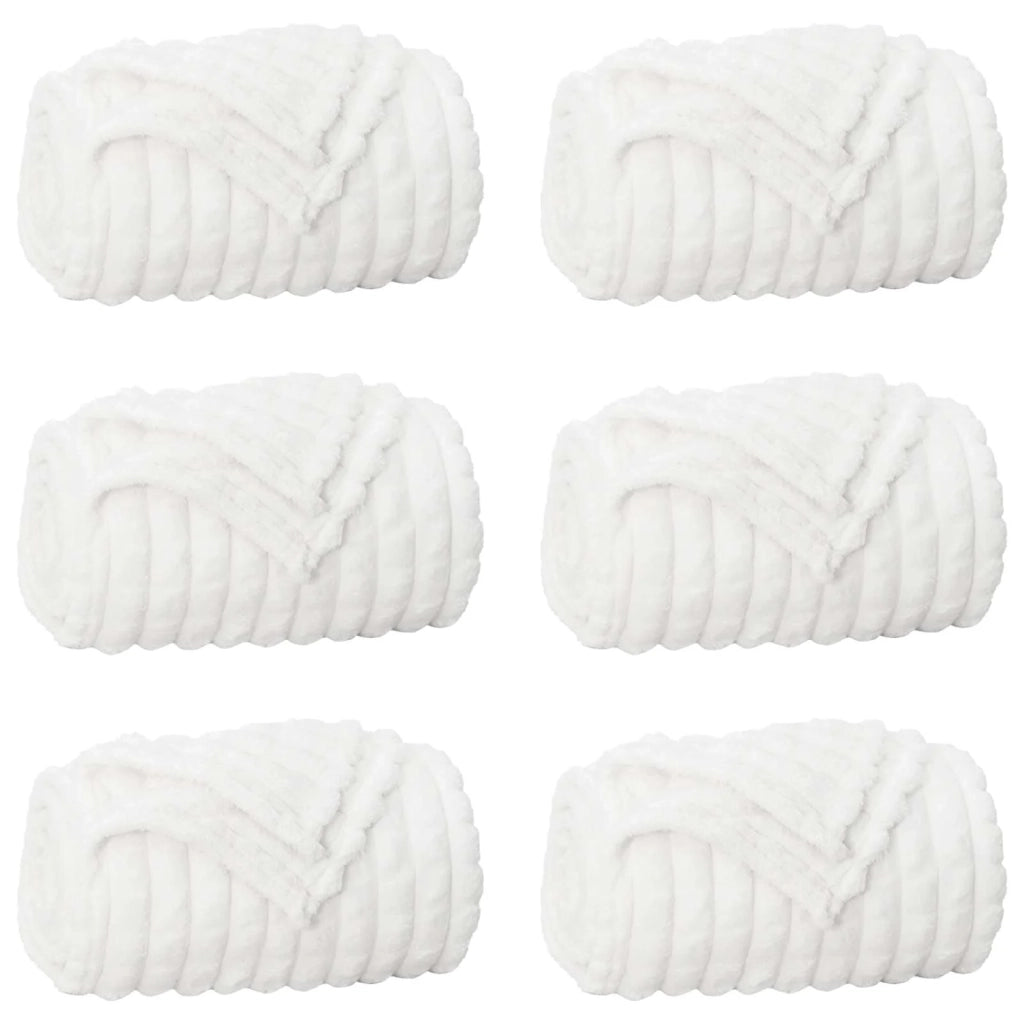 Coperte da Pile 6 pcs Bianco 240 x 220 cm Panno 42016967