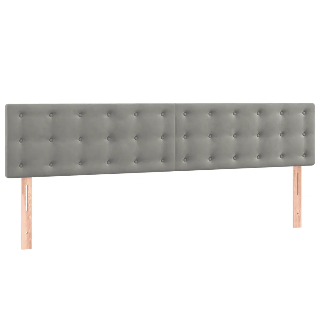 Giroletto a Molle con Materasso Grigio Chiaro 200x200cm Velluto 3141563