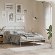 Giroletto con Testiera Metallo Bianco 140x190 cm 376649