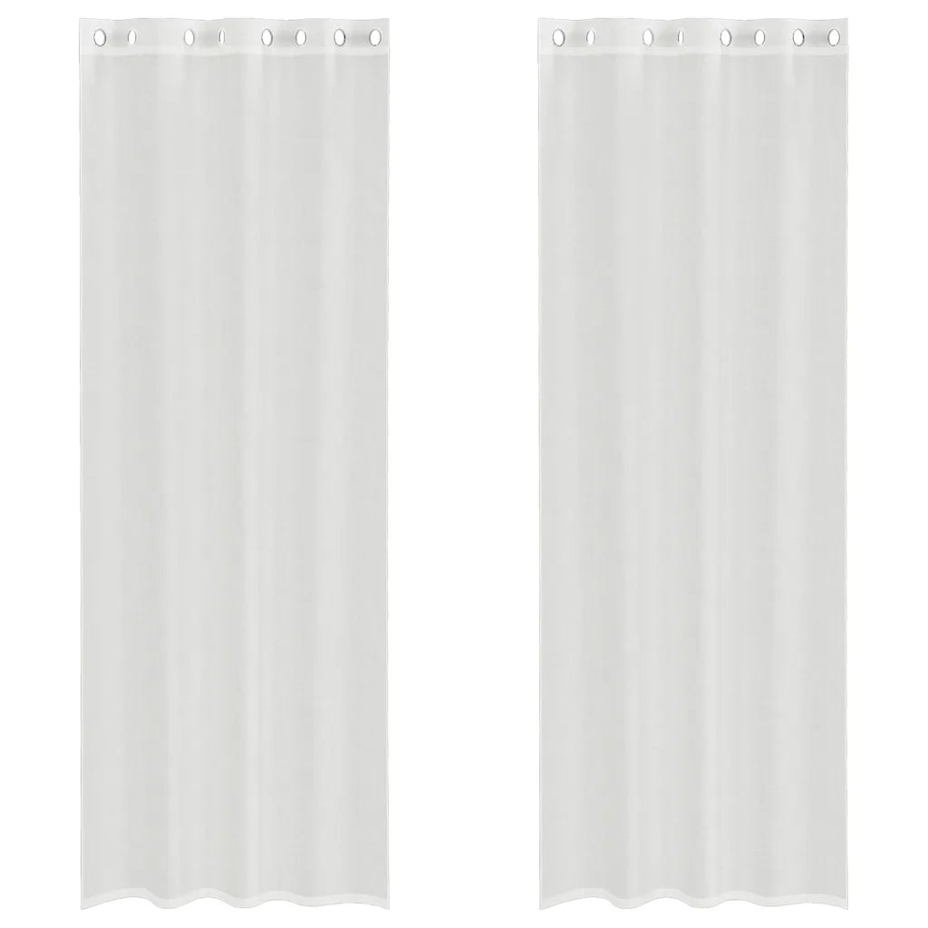 Tende in Voile con Occhielli 2 pz Bianco