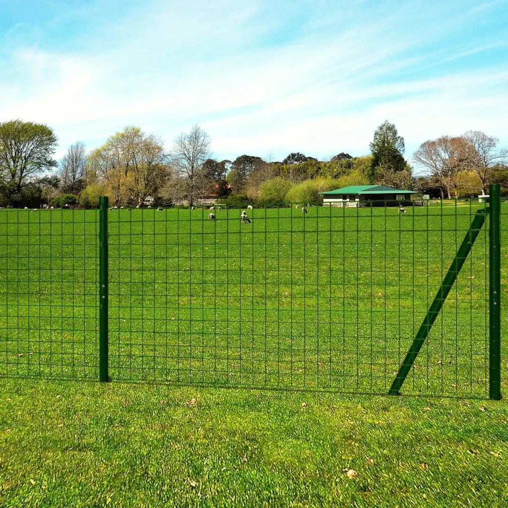 Recinzione da Giardino | Recinzione Euro in Acciaio 25x1,7 m Verde
