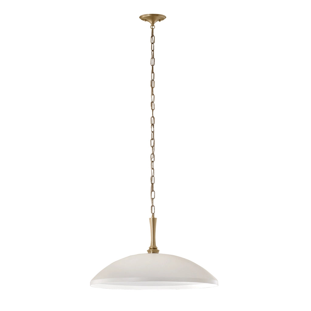 Lampada a sospensione minimal oro, paralume bianco E27