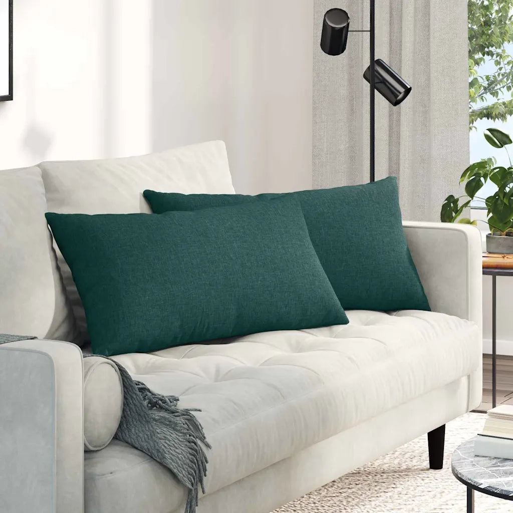 Cuscini da Divano 2 pcs Verde Scuro 80 x 40 cm Tessuto 42013701
