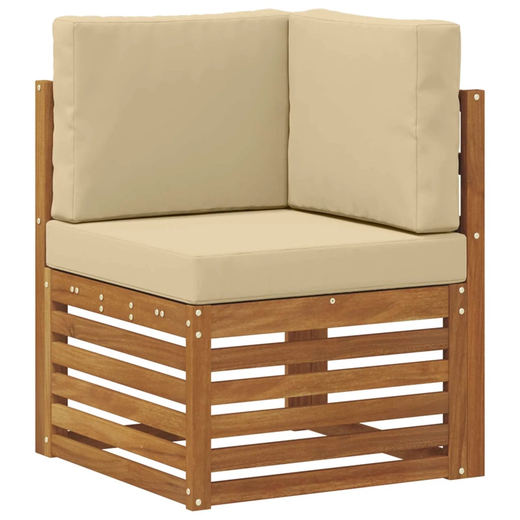 Set di divani da esterno con cuscino 5 pcs Naturale e Beige 3374773