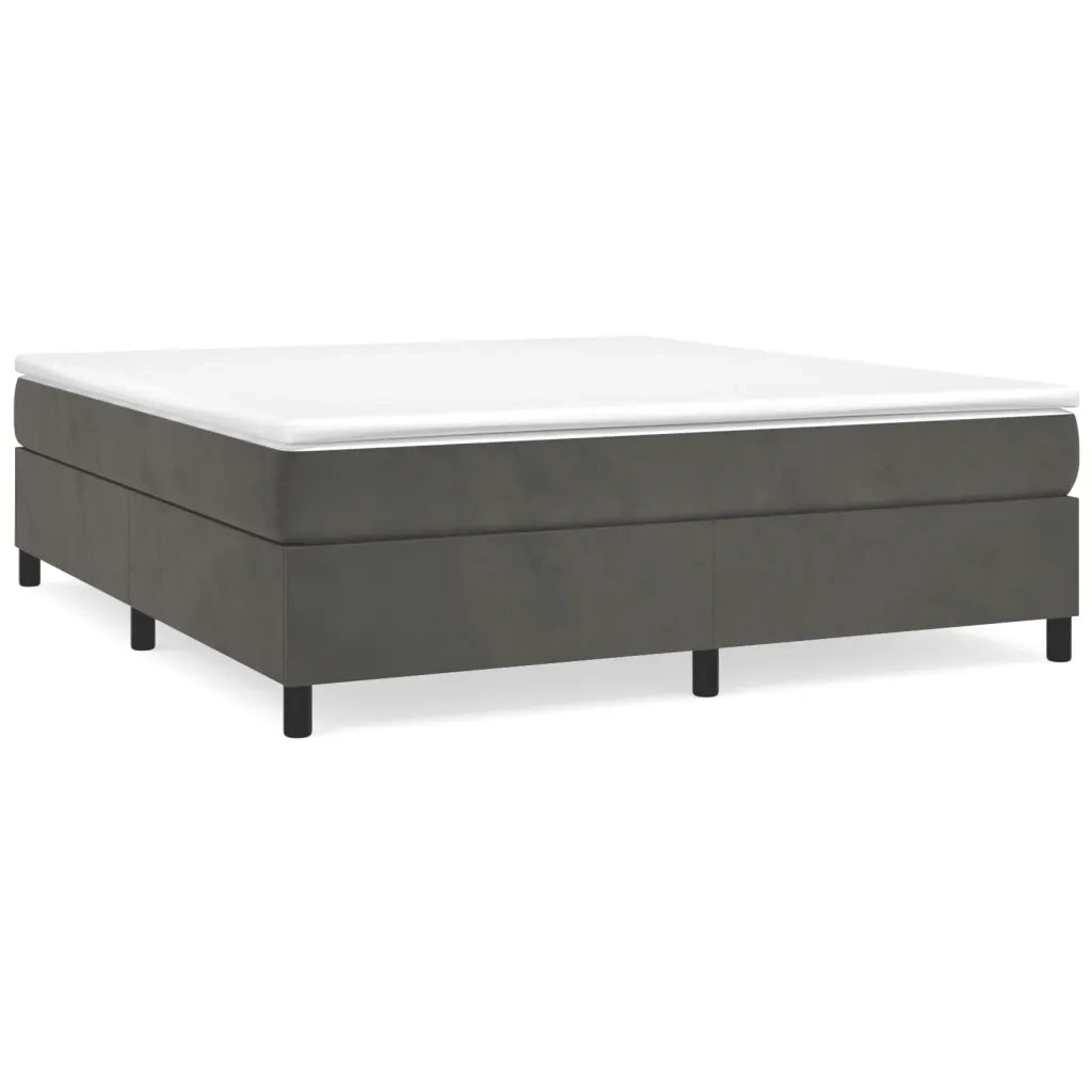 Struttura Letto a Rete a Molle Grigio Scuro 200x200 cm Velluto