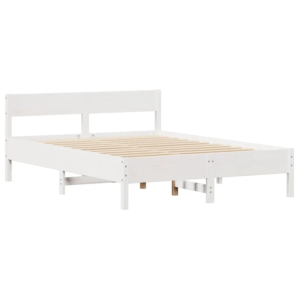 Letto senza Materasso Bianco 120x200 cm Legno Massello di Pino 3301753