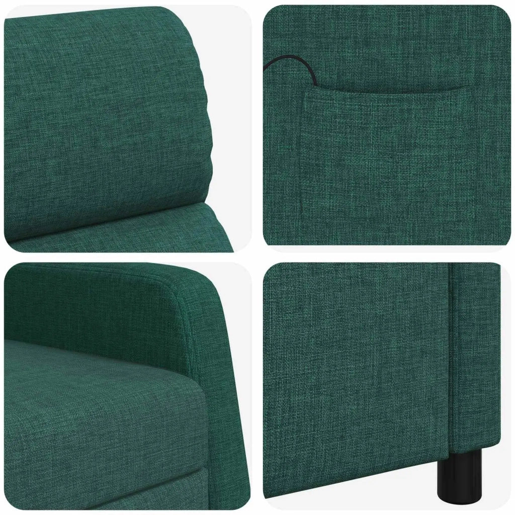 Poltrona Massaggiante Verde Scuro Tessuto 42035062