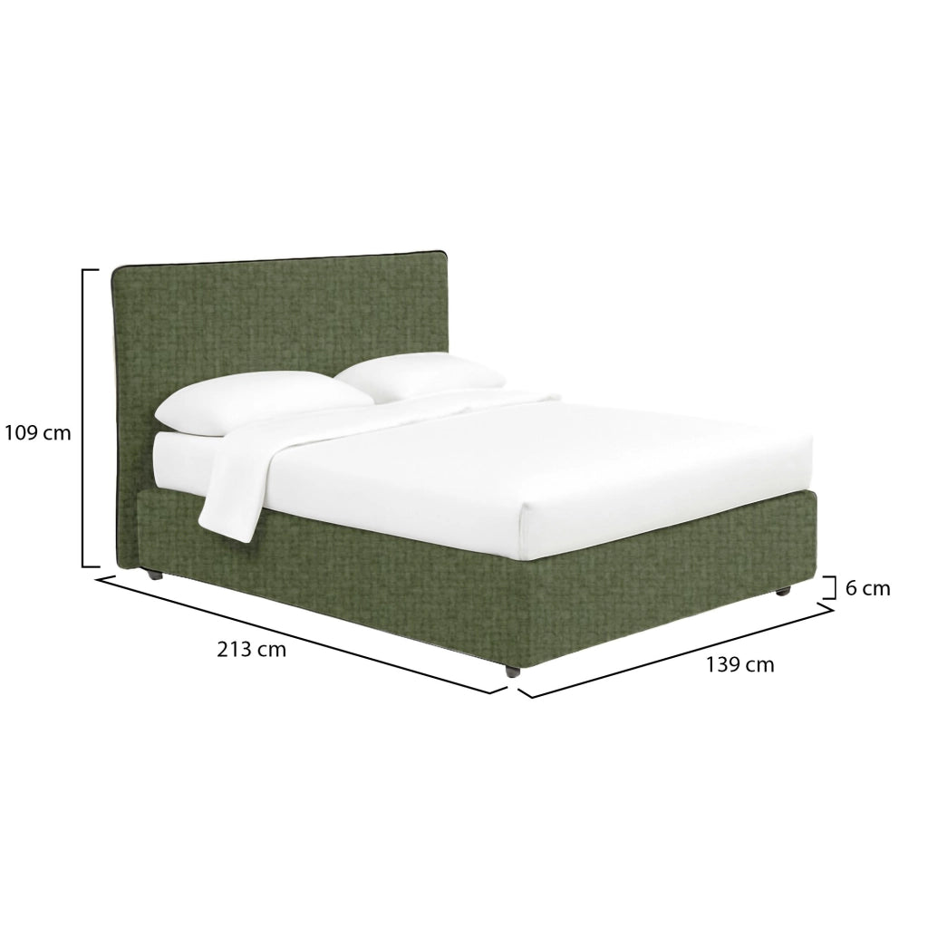 Altrincham, Letto Piazza e Mezza Sfoderabile Made in Italy, Verde