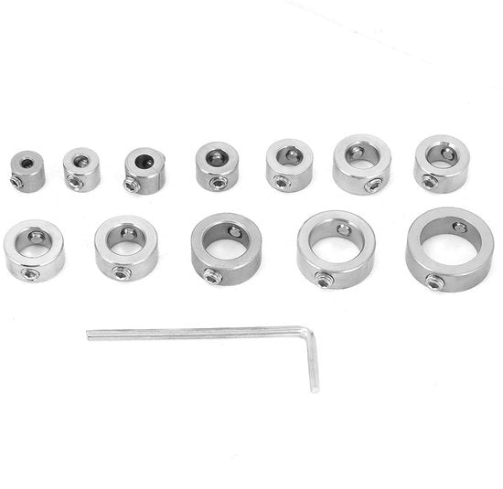 Kit di livellamento per parete 12 pezzi - Livellatori per profondità 3-16 mm - Set di viti con chiave a 6 lati - Acciaio inossidabile - Fori precisi - Protegge il trapano
