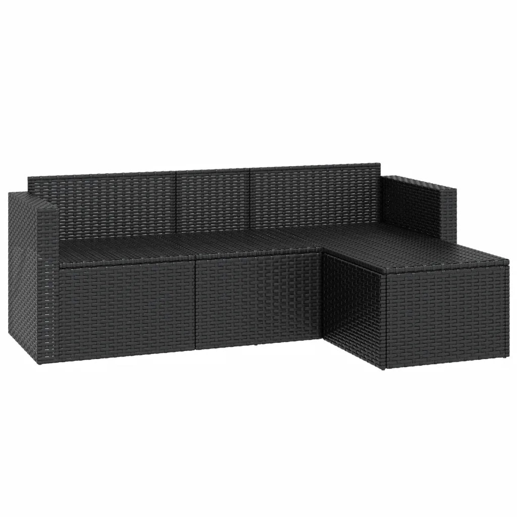 Set Divani da Giardino Nero in Polyrattan 362330