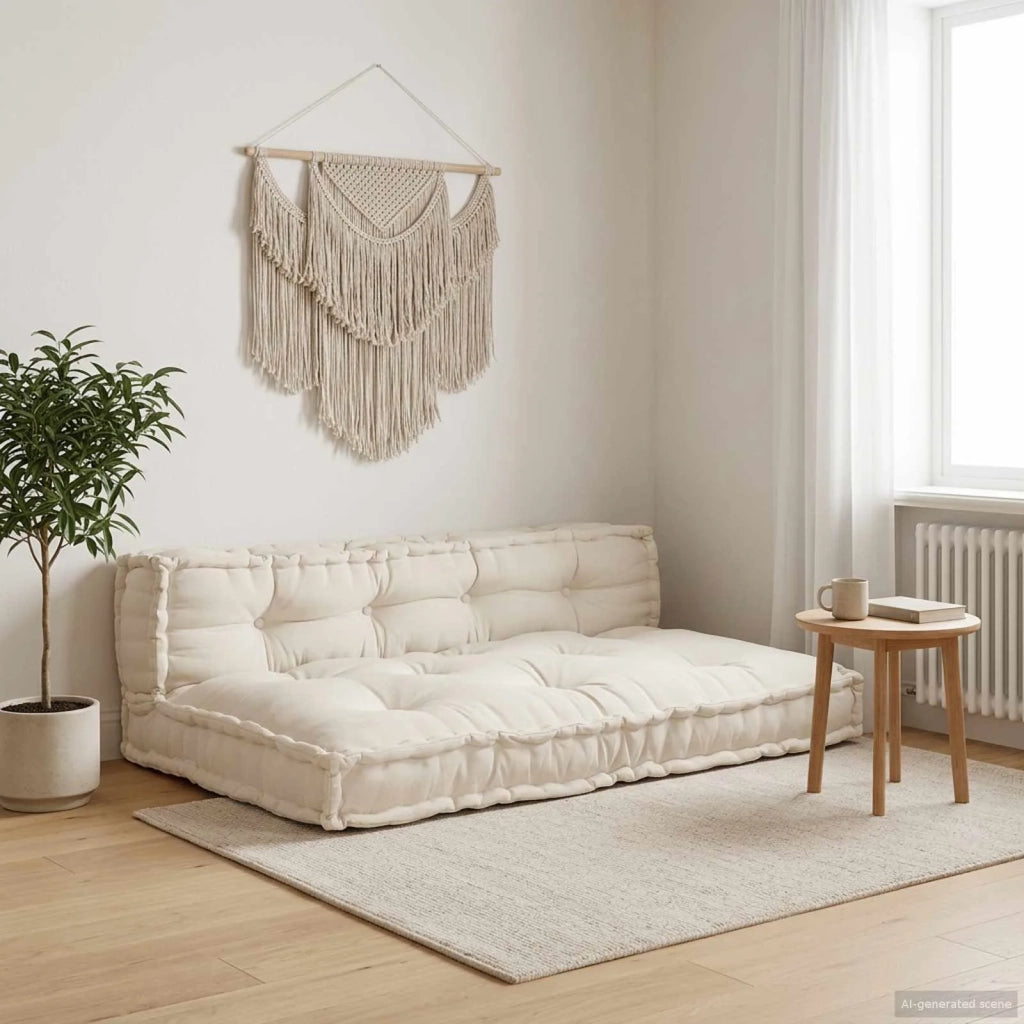 Cuscino per Divano Pallet 2 pcs Crema 120 x 80 x 38 cm Tessuto 4019081