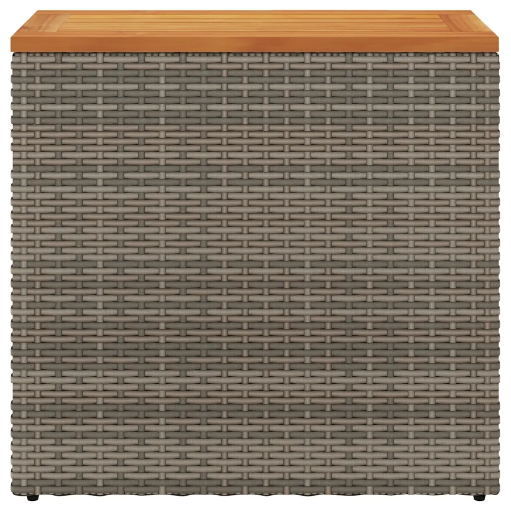 Tavolino-Tavolino da soggiorno-Tavolo Giardino Piano in Legno Grigio 58x27,5x55cm Polyrattan