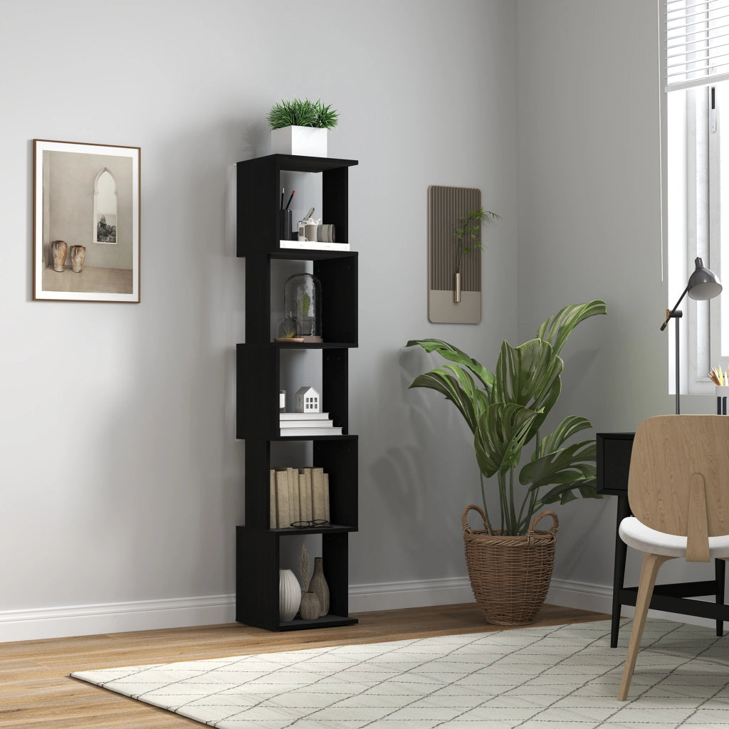 Libreria a 5 Ripiani Moderna ¨C Zephmum ¨C Nero