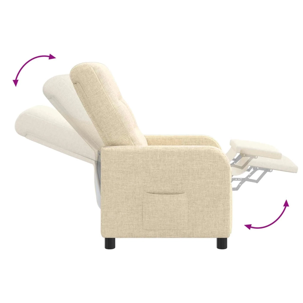 Poltrona reclinabile Crema Tessuto 42035028